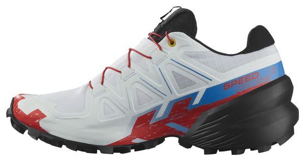 Salomon Speedcross 6 White Red Women's Trail Shoes