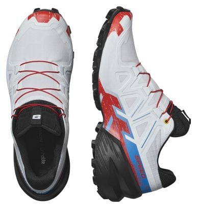 Chaussures de Trail Salomon Speedcross 6 Blanc Rouge Femme