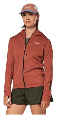 Felpa con cappuccio Salewa Pedroc 3 da donna, rossa