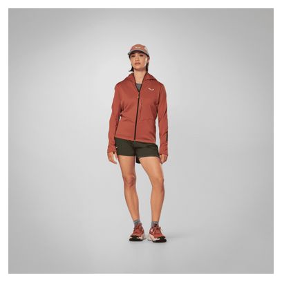 Felpa con cappuccio Salewa Pedroc 3 da donna, rossa