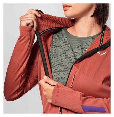 Felpa con cappuccio Salewa Pedroc 3 da donna, rossa