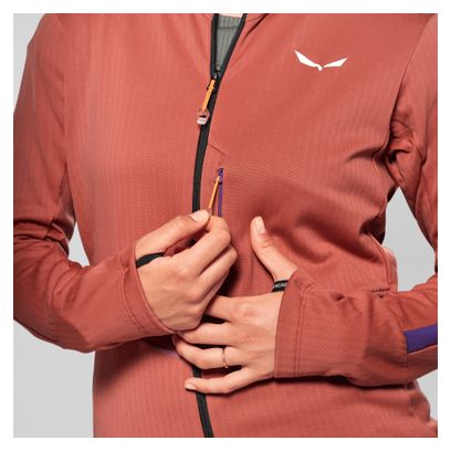 Felpa con cappuccio Salewa Pedroc 3 da donna, rossa