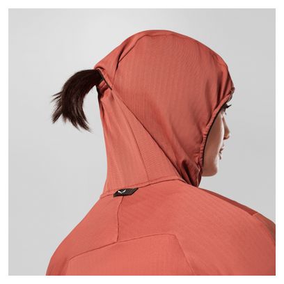 Felpa con cappuccio Salewa Pedroc 3 da donna, rossa