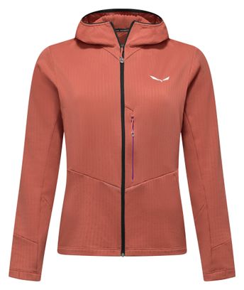 Felpa con cappuccio Salewa Pedroc 3 da donna, rossa