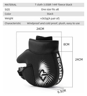 Gloves warm windproof in fleece black