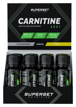 Carnitine Shot (12x60ml) - Superset Nutrition - Tropical - L-carnitine