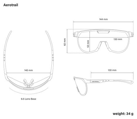 Lunettes Aerotrail Noir Brillant / Miroir Bleu Scicon Sports