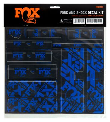Kit Stickers Fox Racing Shox Fourche et Amortisseur Bleu 