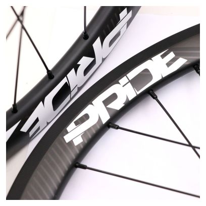 Paire de Roues Carbone Pride Gravity Mat Expert V-Brake 28H Noir