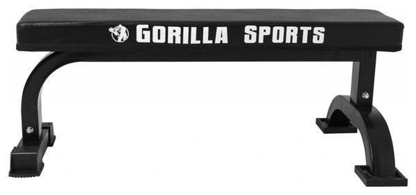 Banc de musculation plat avec logo Gorilla Sports  noir