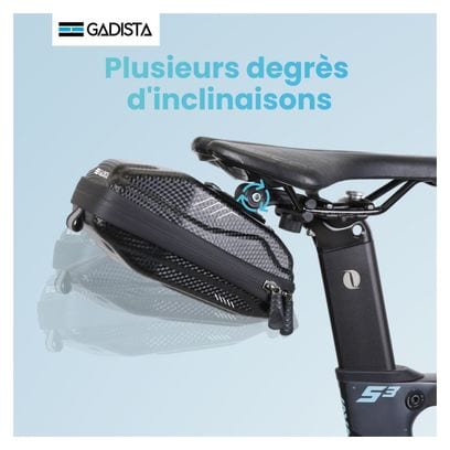 Sacoche Selle Velo Etanche 2L à dégagement Rapide. Rangement vélo Coque Rigide