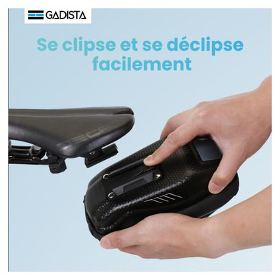 Sacoche Selle Velo Etanche 2L à dégagement Rapide. Rangement vélo Coque Rigide