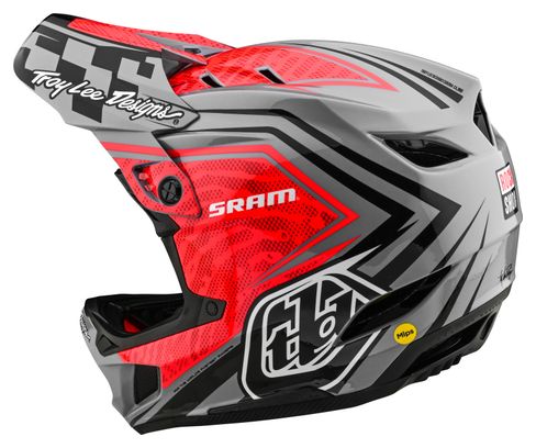 Troy Lee Designs D4 Carbon Mips Sram Volgelaatshelm Rood