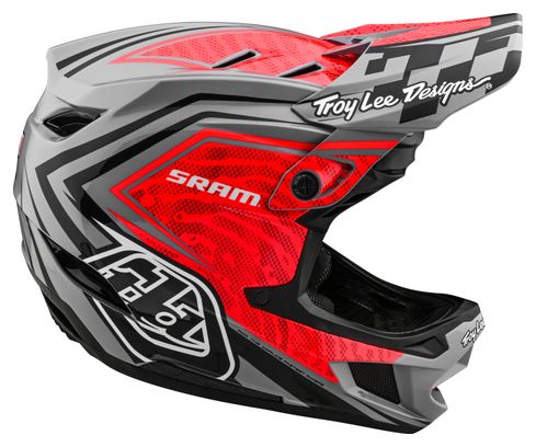 Troy Lee Designs D4 Carbon Mips Sram Volgelaatshelm Rood