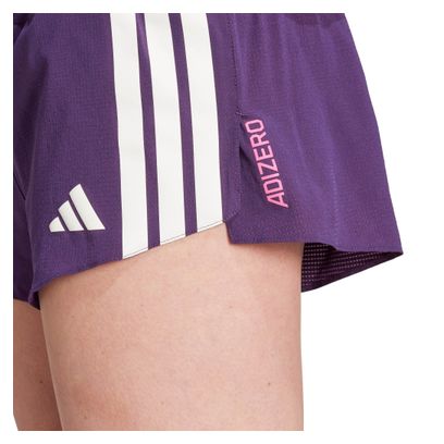 Short splité adidas Performance Adizero Gel 3in Violet Femme