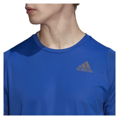 adidas running Run Icon Short Sleeve Jersey Blue Uomo