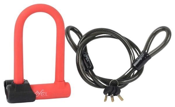 Redlock - Antivol U pour vélo + 1.20m de cable Flex