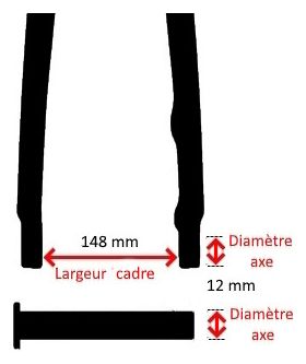 FYB-Kit complet - Small cadre - axe 12 mm - longueur 148 mm - Boost
