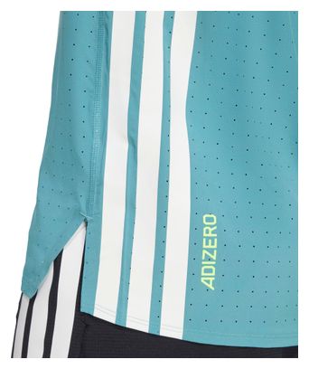 Adidas Performance Adizero Herenblauwe trui met korte mouwen