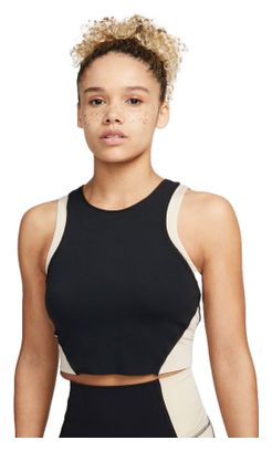 Nike Damen Yoga Dri-Fit Luxe Crop Tank Top Schwarz Weiß