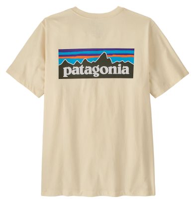Camiseta de manga corta Patagonia P-6 Logo Beige para hombre