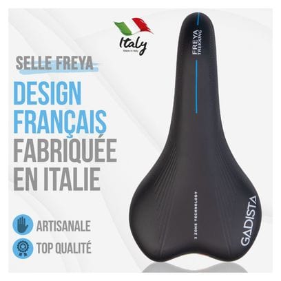 Selle velo FREYA confortable fait mains en ITALIE avec technologie brevetée 3ZONES.