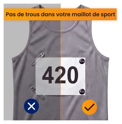 Aimants pour dossard de course - Lot de 8 pour fixer sans épingles