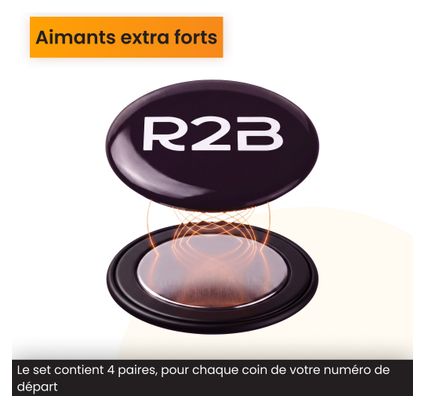 Aimants pour dossard de course - Lot de 8 pour fixer sans épingles