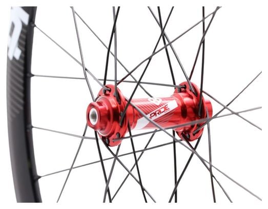 Paire de Roues Carbone Expert Pride Gravity SL Gloss Disc 28h Rouge