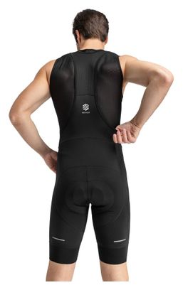 Cuissard vélo court en tissu recyclé homme Cyclisme Malhao Noir