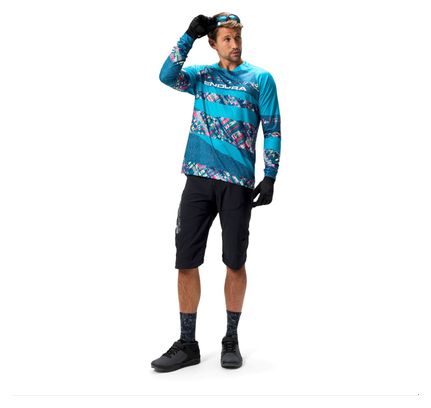 Maillot de manga larga Endura Patchwork Hombre Edición Limitada Azul
