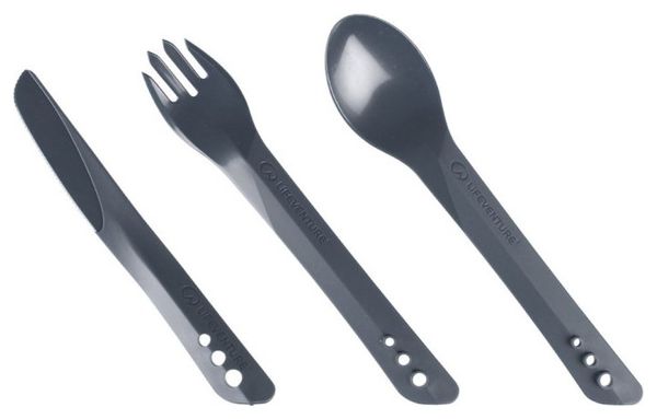 Cubiertos de camping Lifeventure Ellipse Grey