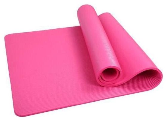 Tapis de Pilates Yoga Antidrapant avec Sangle Transport 183*61*1 cm Tapis de Fitness Gym - Rose