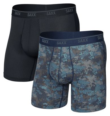 Boxers Saxx Quest Quick-Dry Mesh Brief Fly Negro/Camo Hombre (Pack de 2)