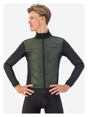 Veste Velo Hiver Rogelli Wadded II - Homme - Vert militaire/Noir