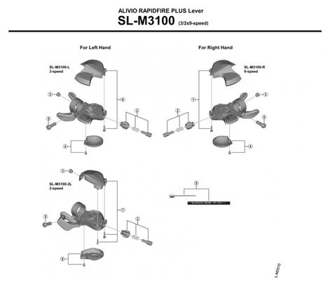 Right Shift Shimano Alivio SL-M3100-R 9V