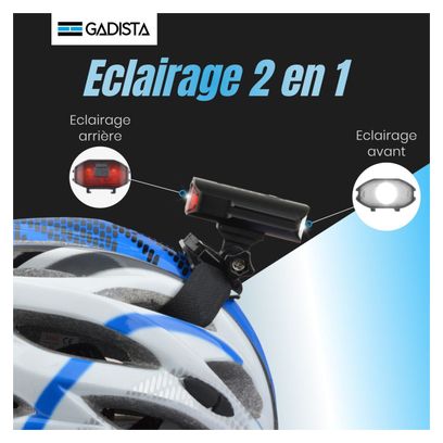 Set Lumiere Velo Avant et Arriere rechargeable en Alu avec Affichage du Niveau de batterie