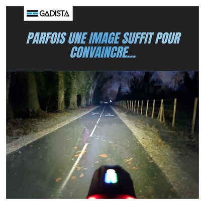 Set Lumiere Velo Avant et Arriere rechargeable en Alu avec Affichage du Niveau de batterie