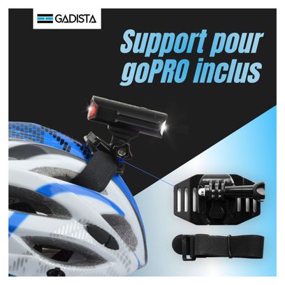 Set Lumiere Velo Avant et Arriere rechargeable en Alu avec Affichage du Niveau de batterie