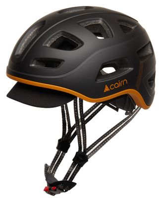 Cairn Quartz LED USB Powder Helmet Black / Cognac