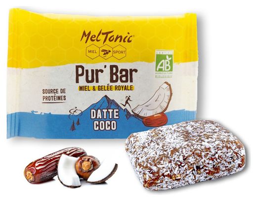 Barre Énergétique Meltonic Pur'Bar Datte / Noix de Coco / Miel / Gelée Royale 50g