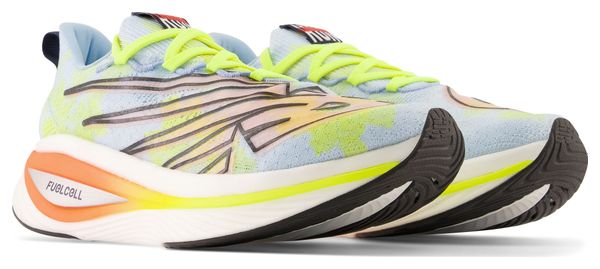 Laufschuhe New Balance Fuelcell SuperComp Elite v3 London Damen Blau Gelb Koralle
