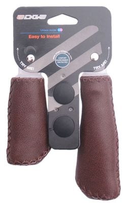 EDGE Grips Leather - Dark Brown - 135/92Mm (Pack Retail)