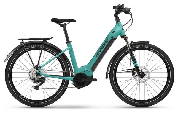 Haibike Trekking 7 Low Bicicleta Eléctrica Híbrida Shimano Deore 11V 630 Wh 27.5'' Verde Azulado Aqua 2023