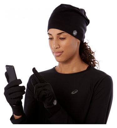 Asics Running Pack Black Unisex Beanie + Gloves