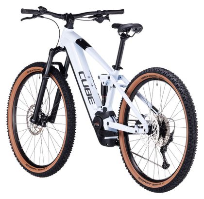 VTT Électrique Tout-Suspendu Cube Stereo Hybrid 120 Pro 750 Shimano Deore 12V 750 Wh 29'' Blanc Flash
