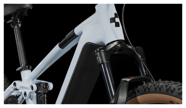 VTT Électrique Tout-Suspendu Cube Stereo Hybrid 120 Pro 750 Shimano Deore 12V 750 Wh 29'' Blanc Flash