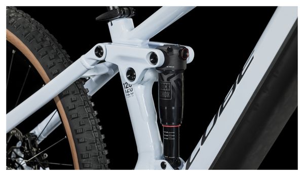 VTT Électrique Tout-Suspendu Cube Stereo Hybrid 120 Pro 750 Shimano Deore 12V 750 Wh 29'' Blanc Flash