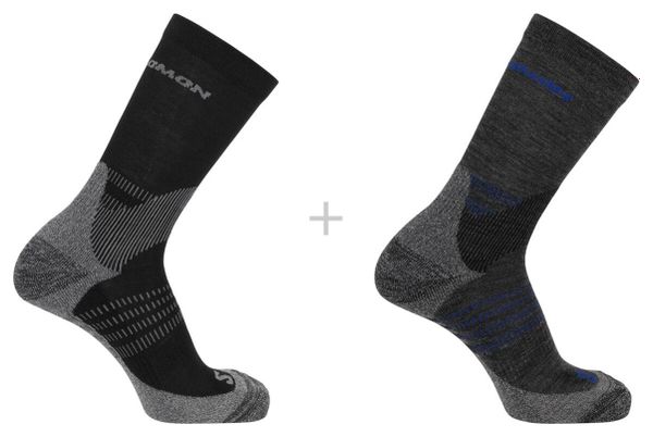Salomon X-Ultra Access Crew Grey Black Unisex Socks (2 paia)