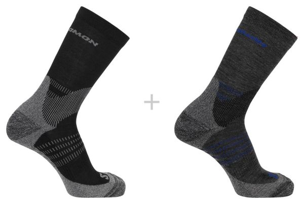 Salomon X-Ultra Access Crew Grey Black Unisex Sokken (2 paar)